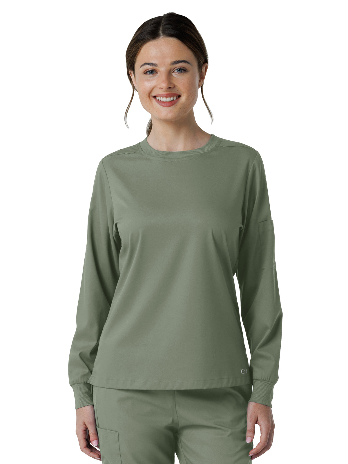 Women's One-Pocket Classic Long Sleeve Scrub Tee - 6551 - Sage