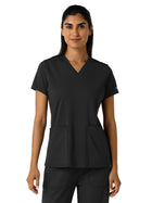 Women's Two-Pocket V-Neck Scrub Top - 6559 - Black