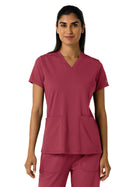 Women's Two-Pocket V-Neck Scrub Top - 6559 - Ruby
