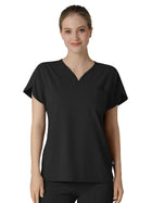 Women's Three-Pocket Y-Neck Dolman Top - 6634 - Black
