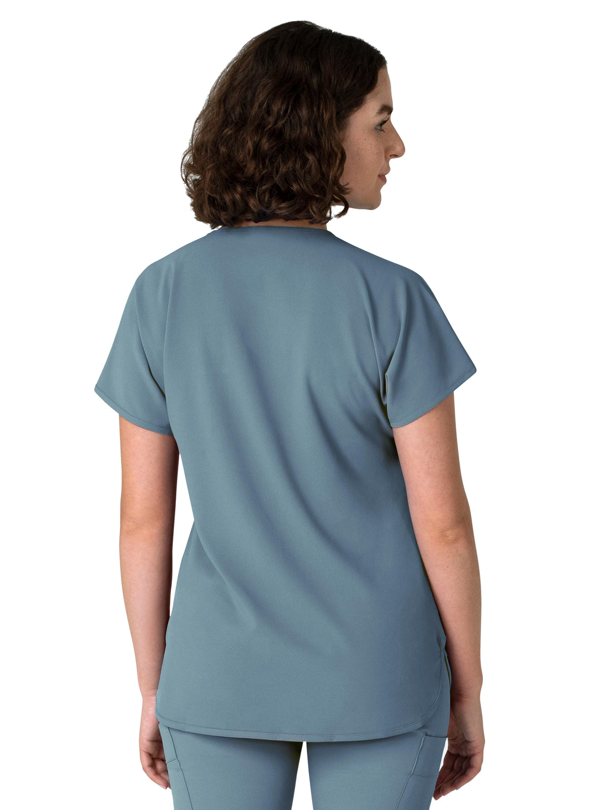 Women's Three-Pocket Y-Neck Dolman Scrub Top