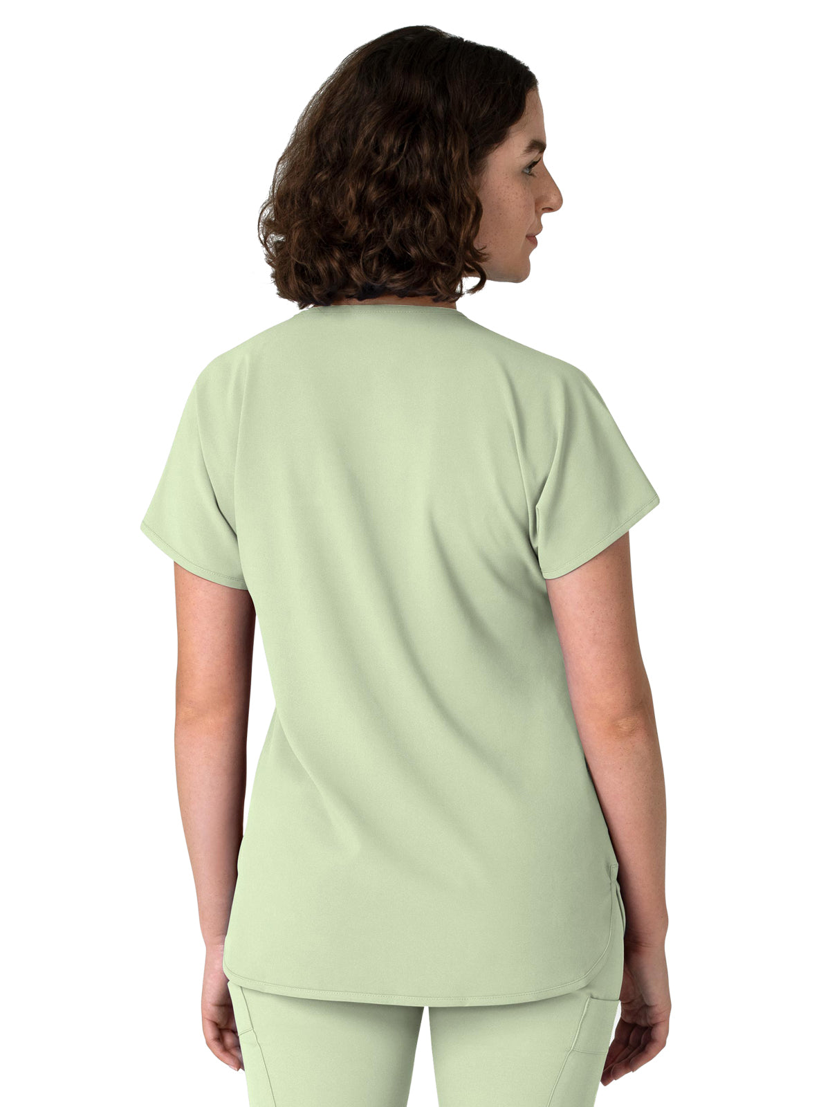 Women's Three-Pocket Y-Neck Dolman Scrub Top