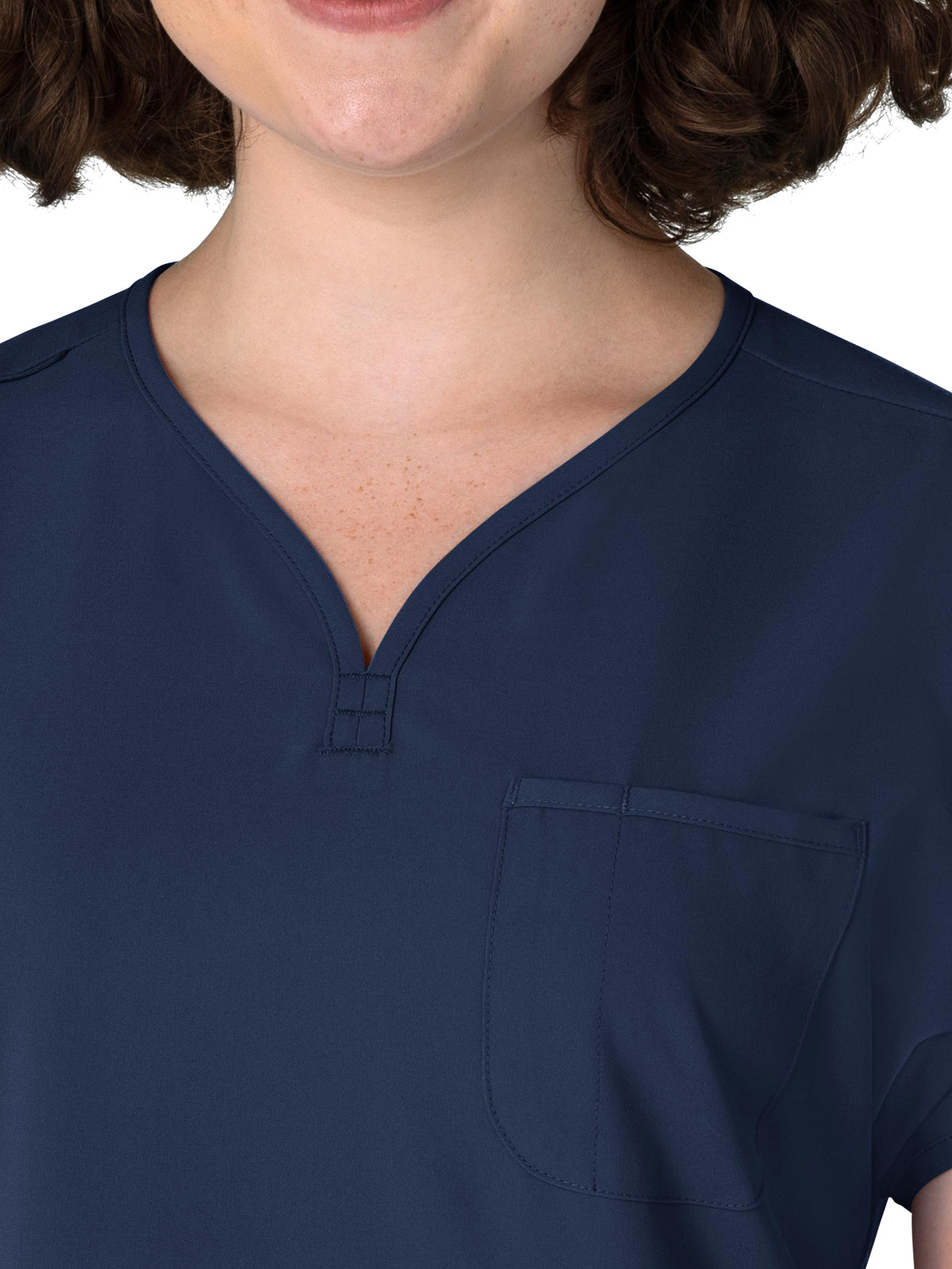 Women's Three-Pocket Y-Neck Dolman Scrub Top