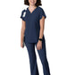 Women's Three-Pocket Y-Neck Dolman Scrub Top