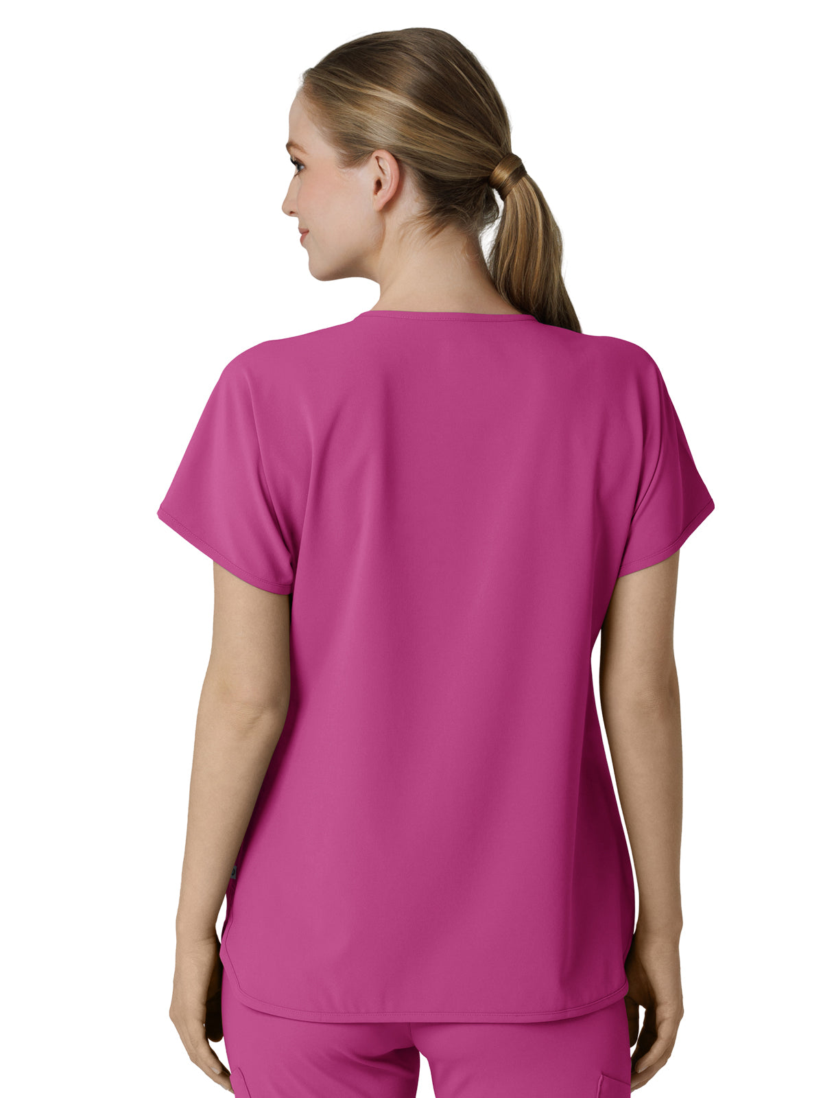 Women's Three-Pocket Y-Neck Dolman Scrub Top