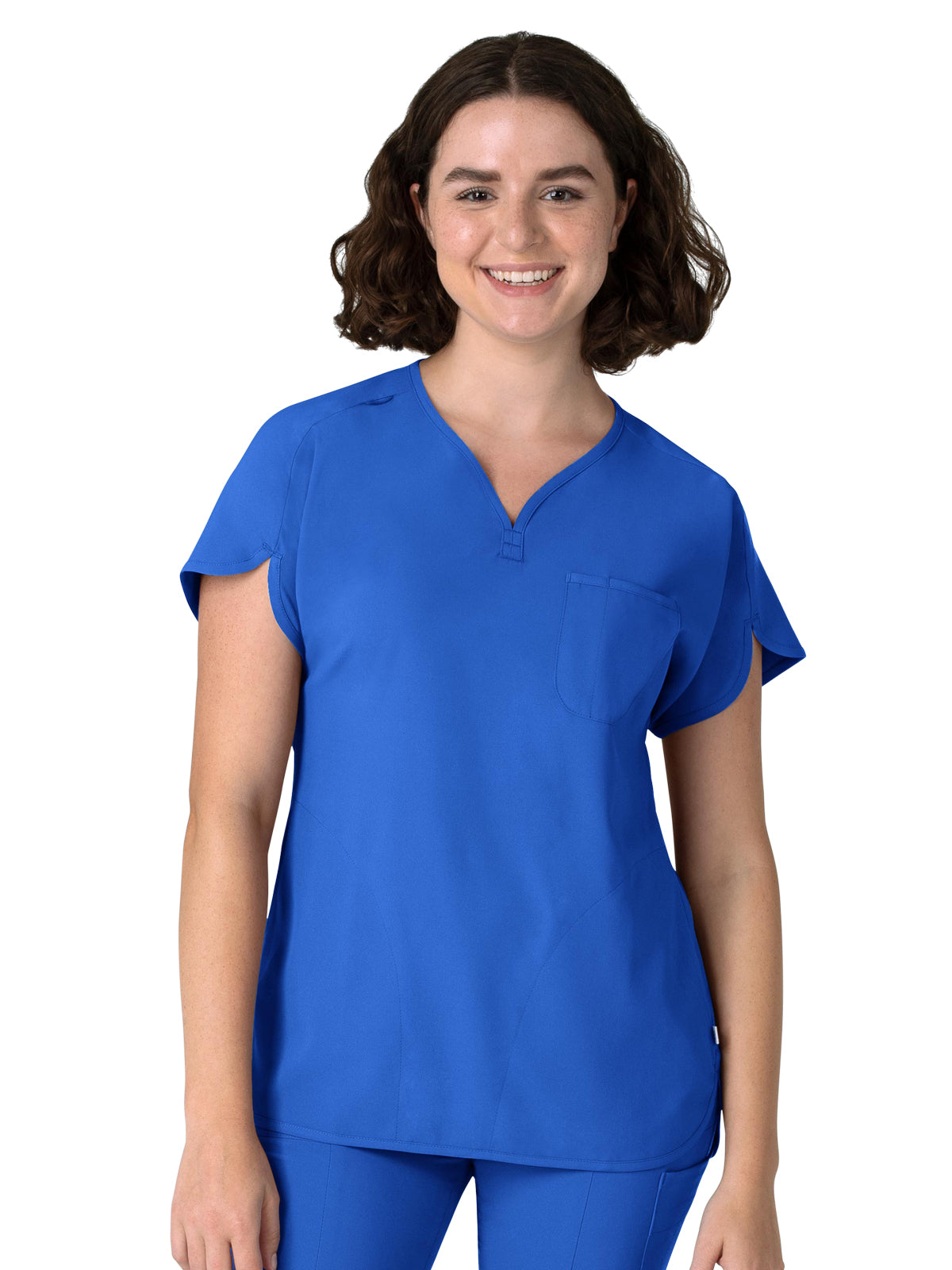 Women's Three-Pocket Y-Neck Dolman Scrub Top