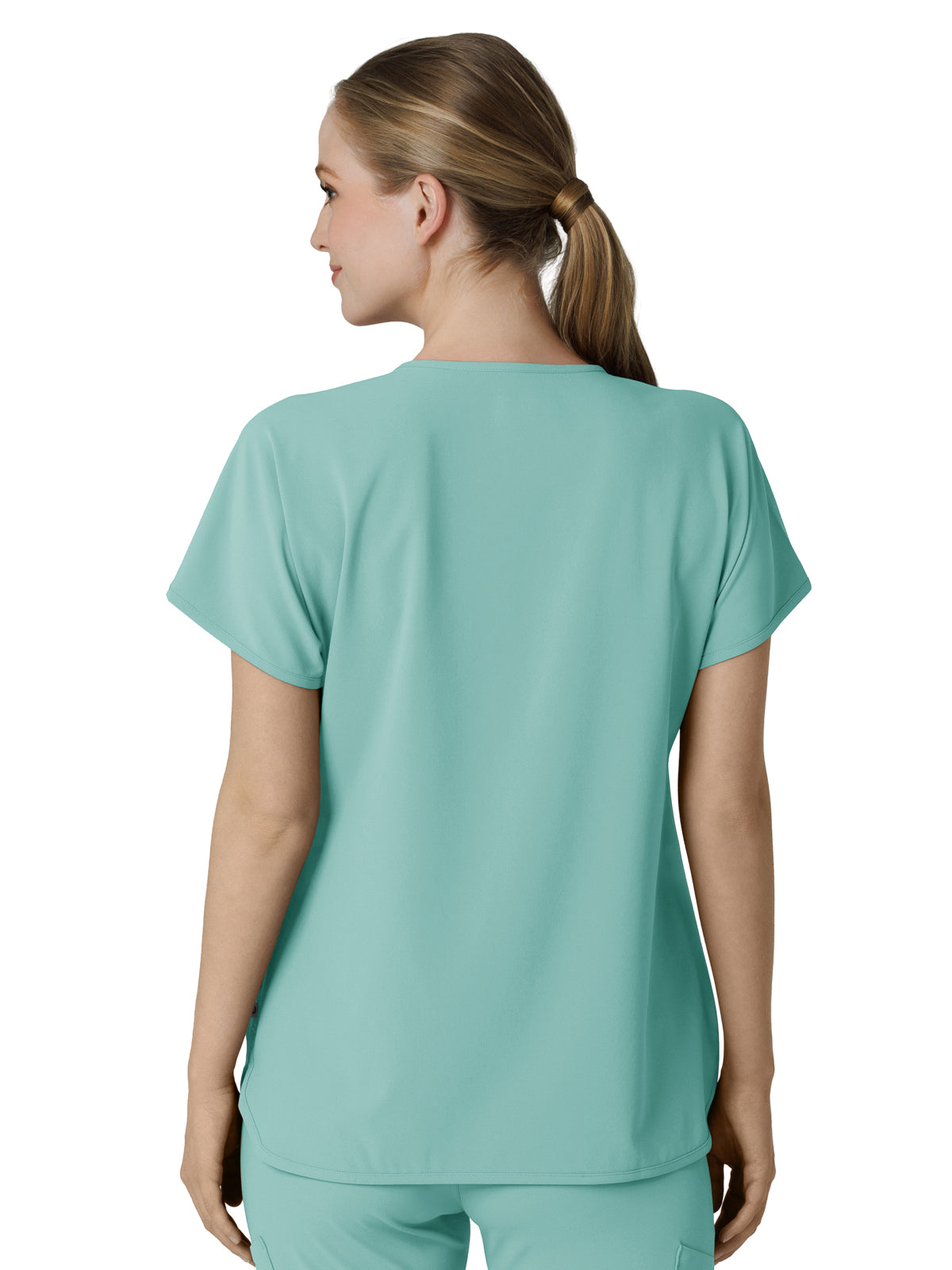 Women's Three-Pocket Y-Neck Dolman Scrub Top