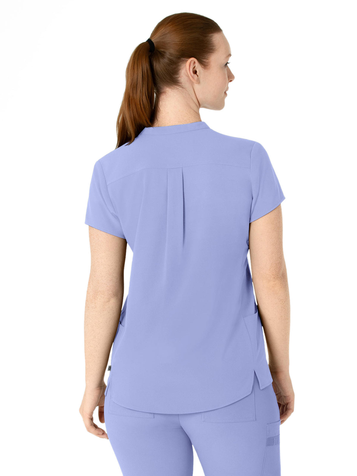 Women's Four-Pocket Mandarin Collar Scrub Top