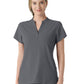 Women's Four-Pocket Mandarin Collar Top - 6734 - Pewter
