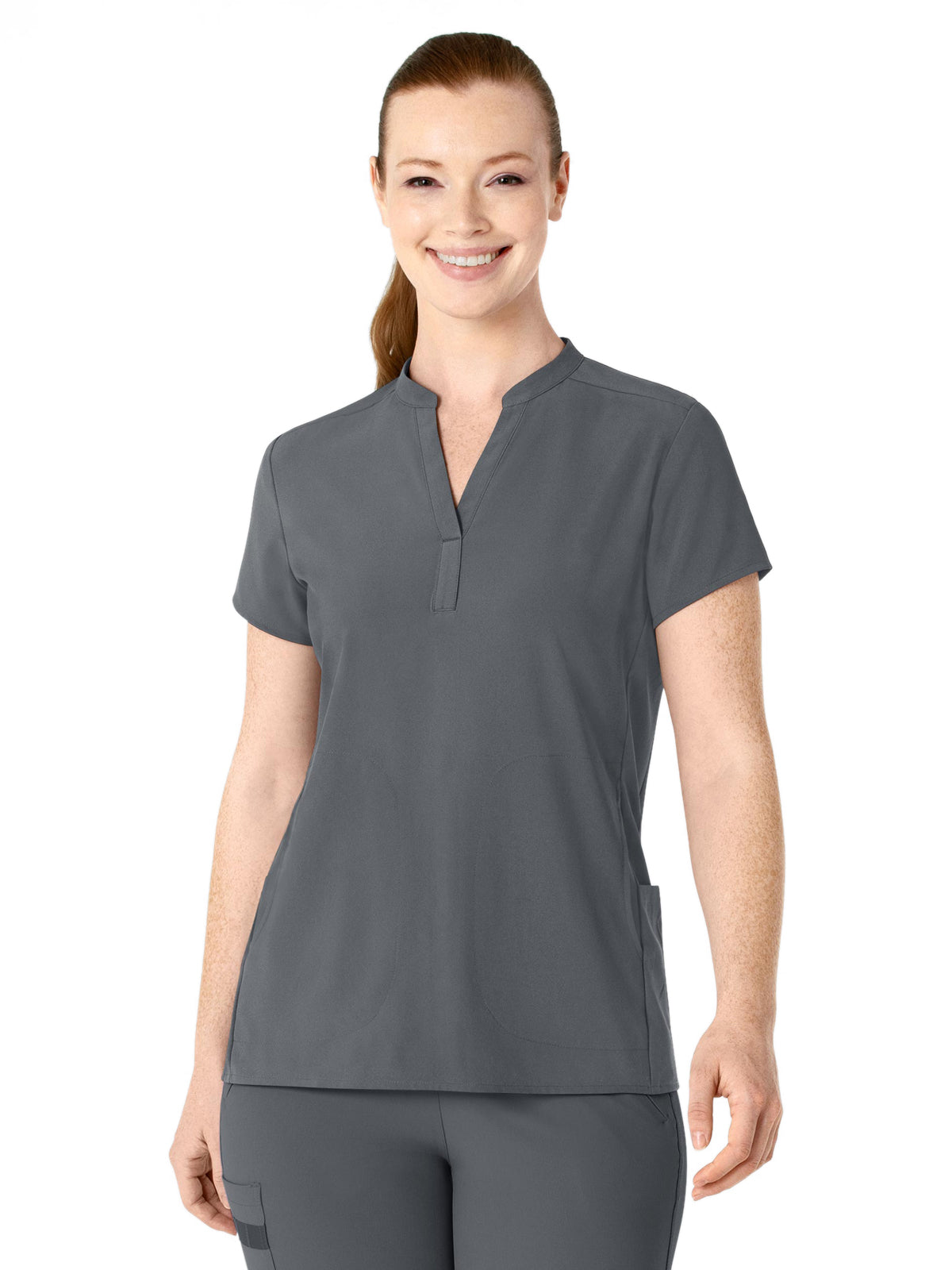 Women's Four-Pocket Mandarin Collar Top