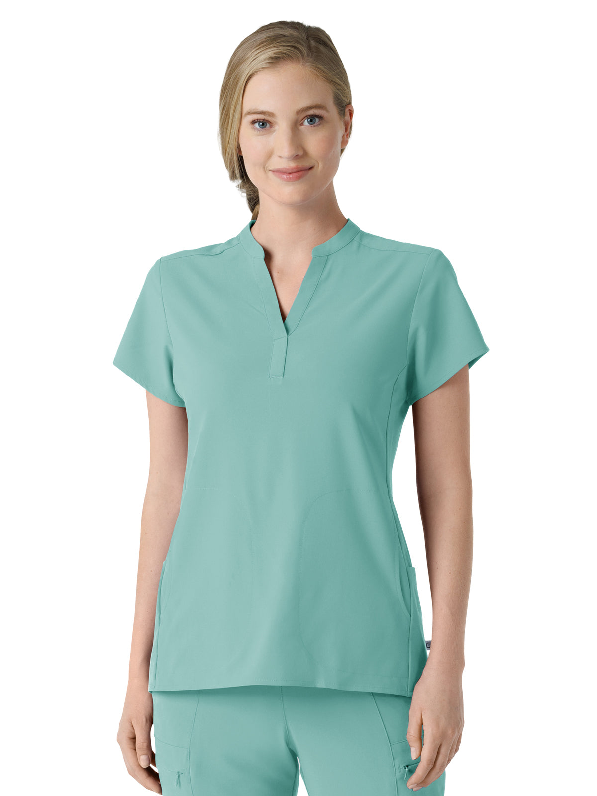 Women's Four-Pocket Mandarin Collar Scrub Top