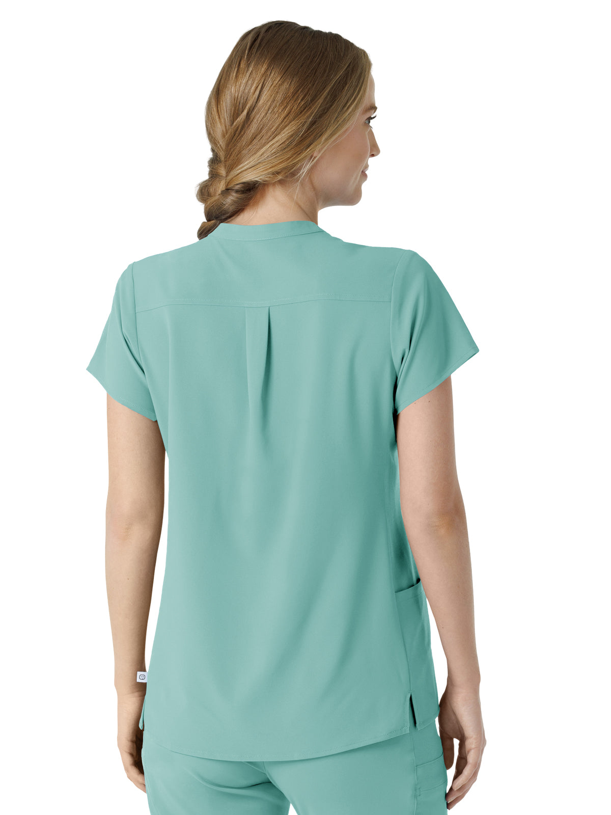 Women's Four-Pocket Mandarin Collar Scrub Top