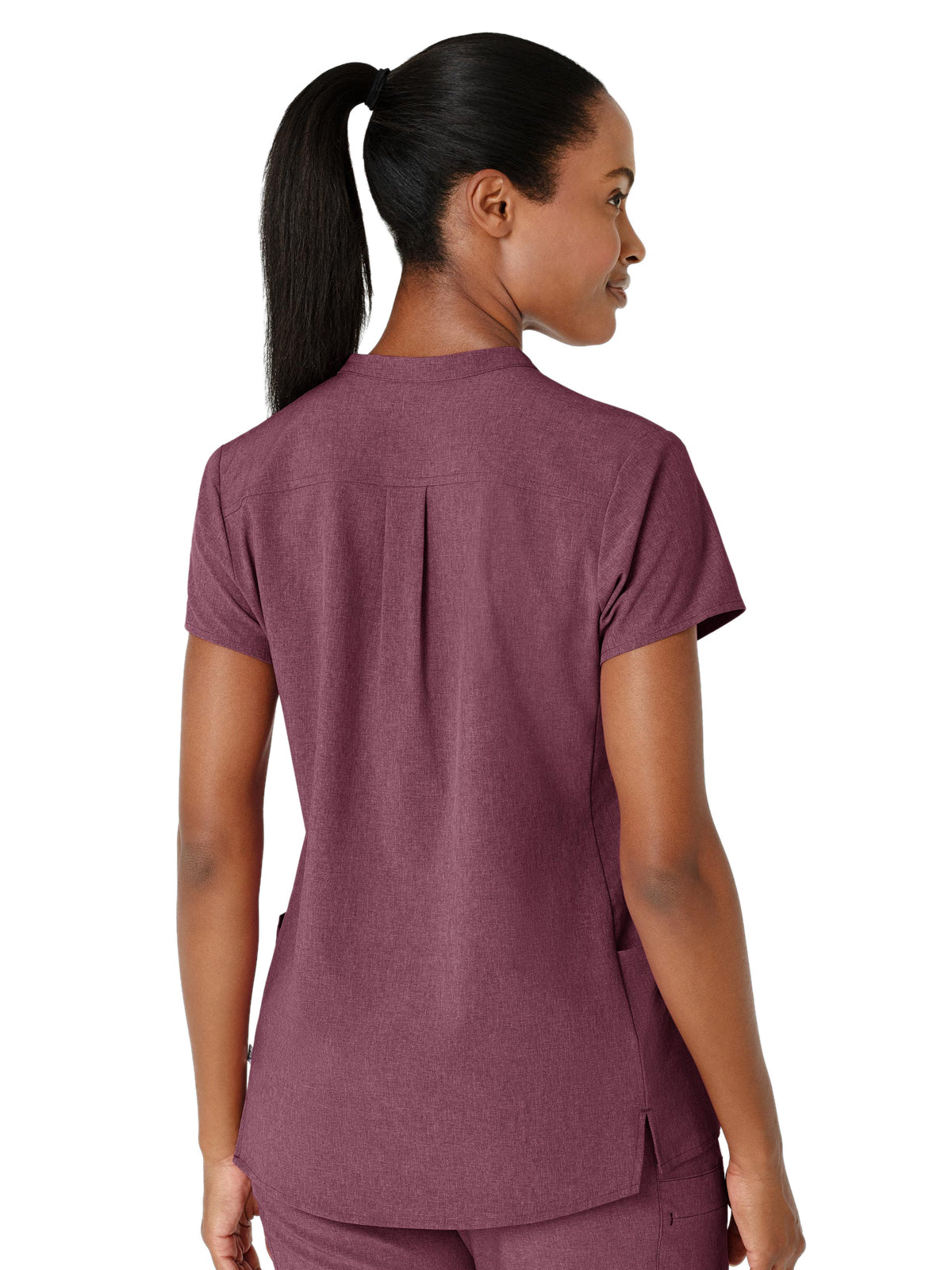 Women's Four-Pocket Mandarin Collar Scrub Top