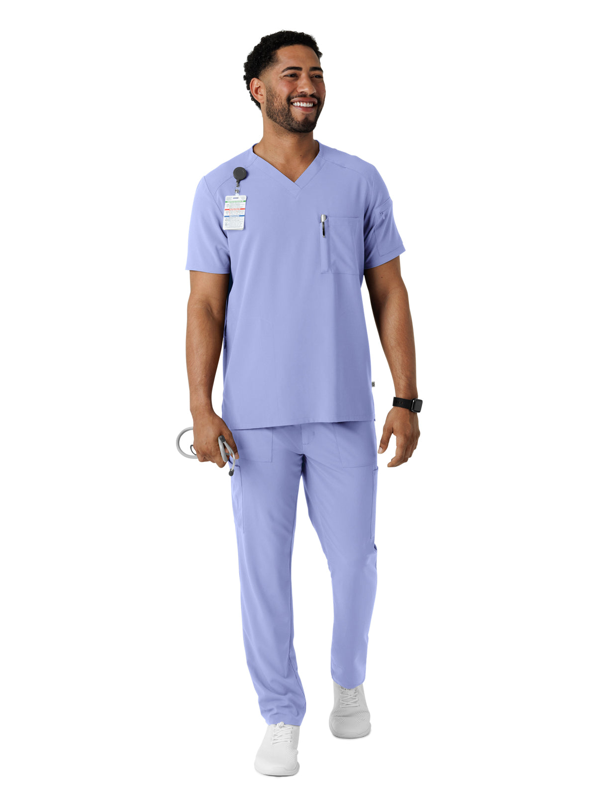 Men's V-Neck 5-Pocket Scrub Top