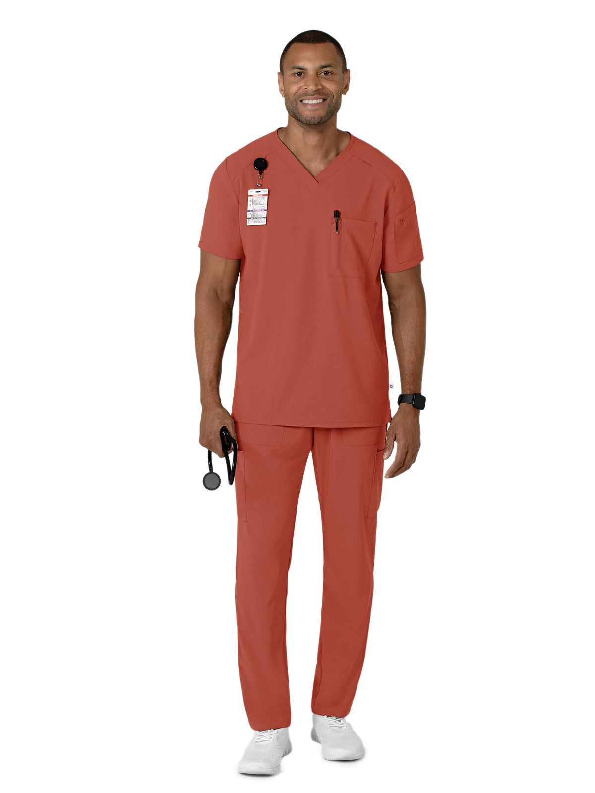 Men's V-Neck 5-Pocket Scrub Top