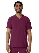 Men's V-Neck Five-Pocket Top - 6834 - Wine