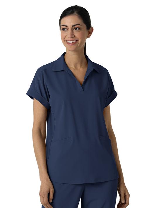 Women’s Two-Pocket Flex-n-Reach Collared Scrub Top