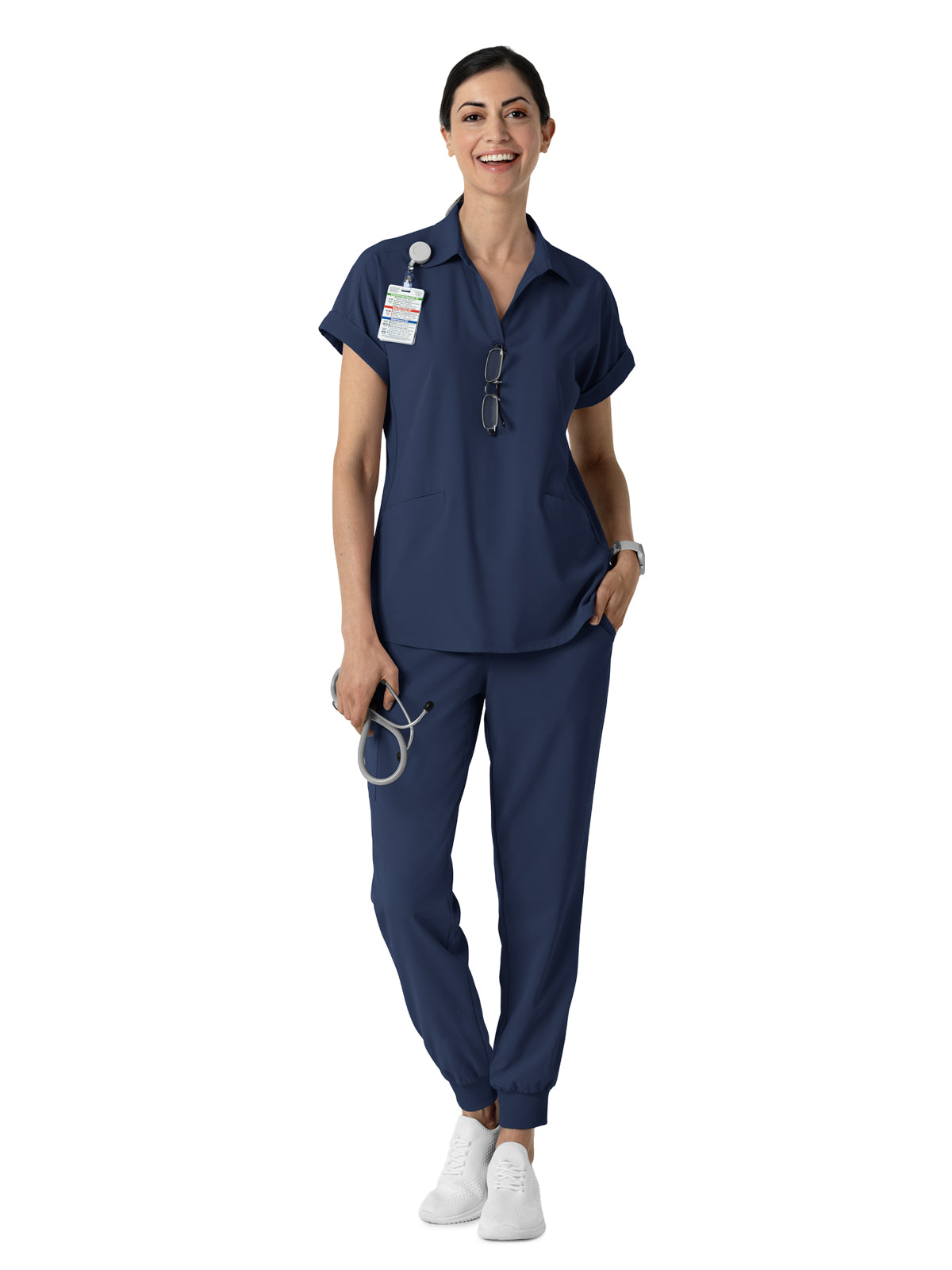 Women’s Two-Pocket Flex-n-Reach Collared Scrub Top