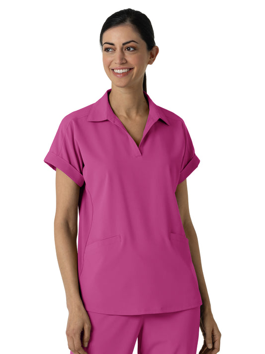 Women’s Two-Pocket Flex-n-Reach Collared Scrub Top