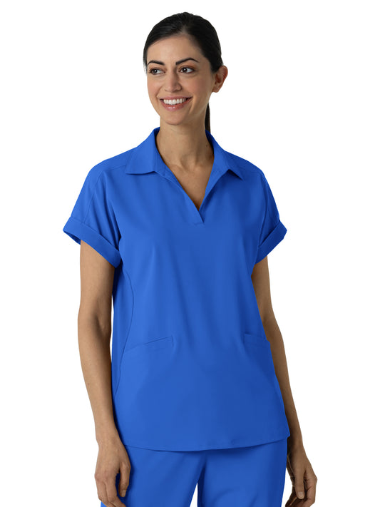 Women’s Two-Pocket Flex-n-Reach Collared Scrub Top