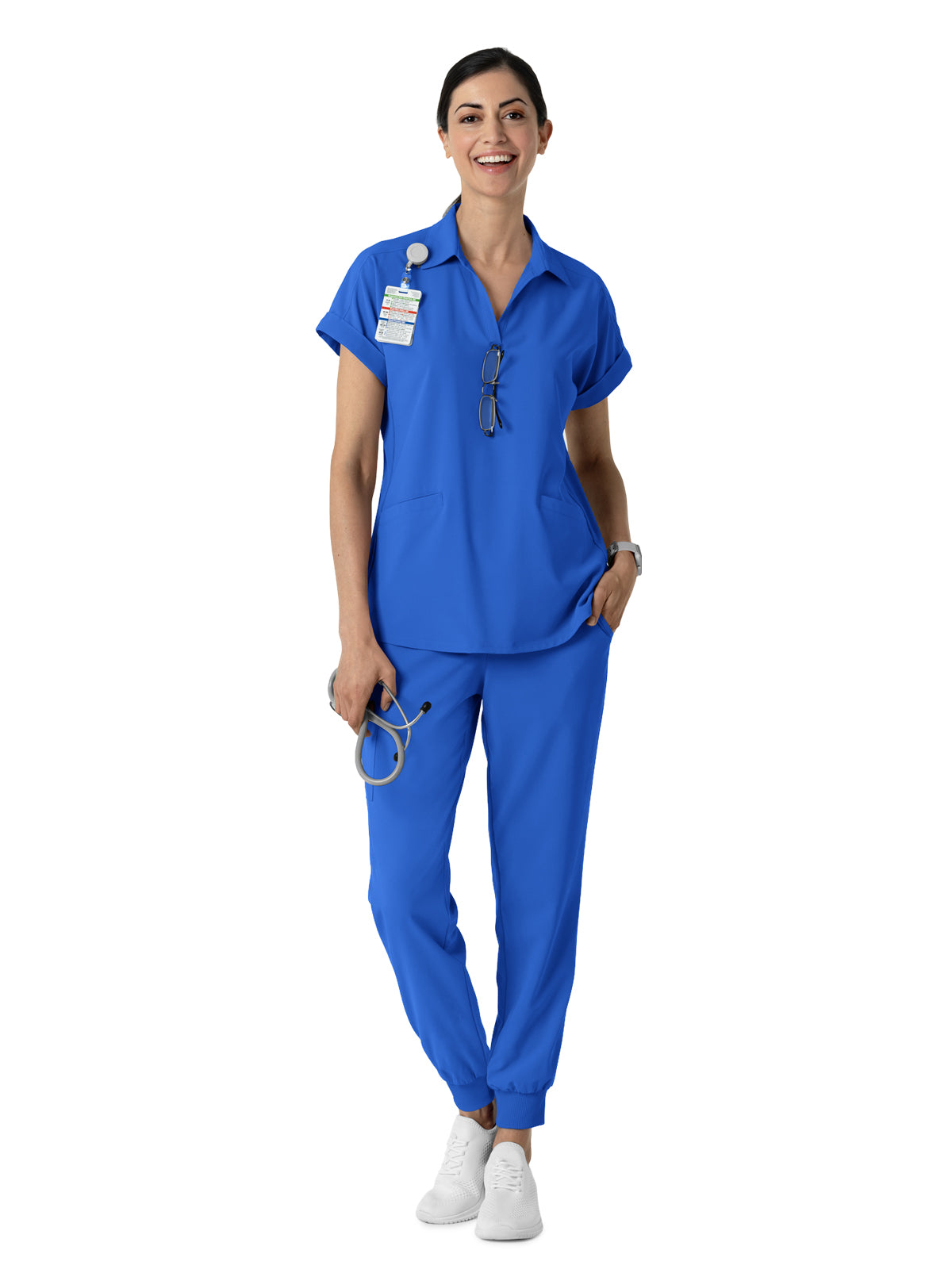 Women’s Two-Pocket Flex-n-Reach Collared Scrub Top