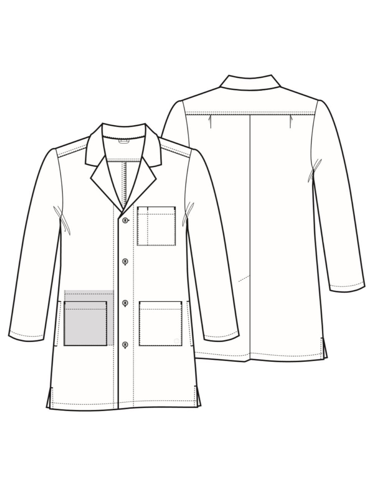 Men's Four-Pocket 42" Full-Length Lab Coat