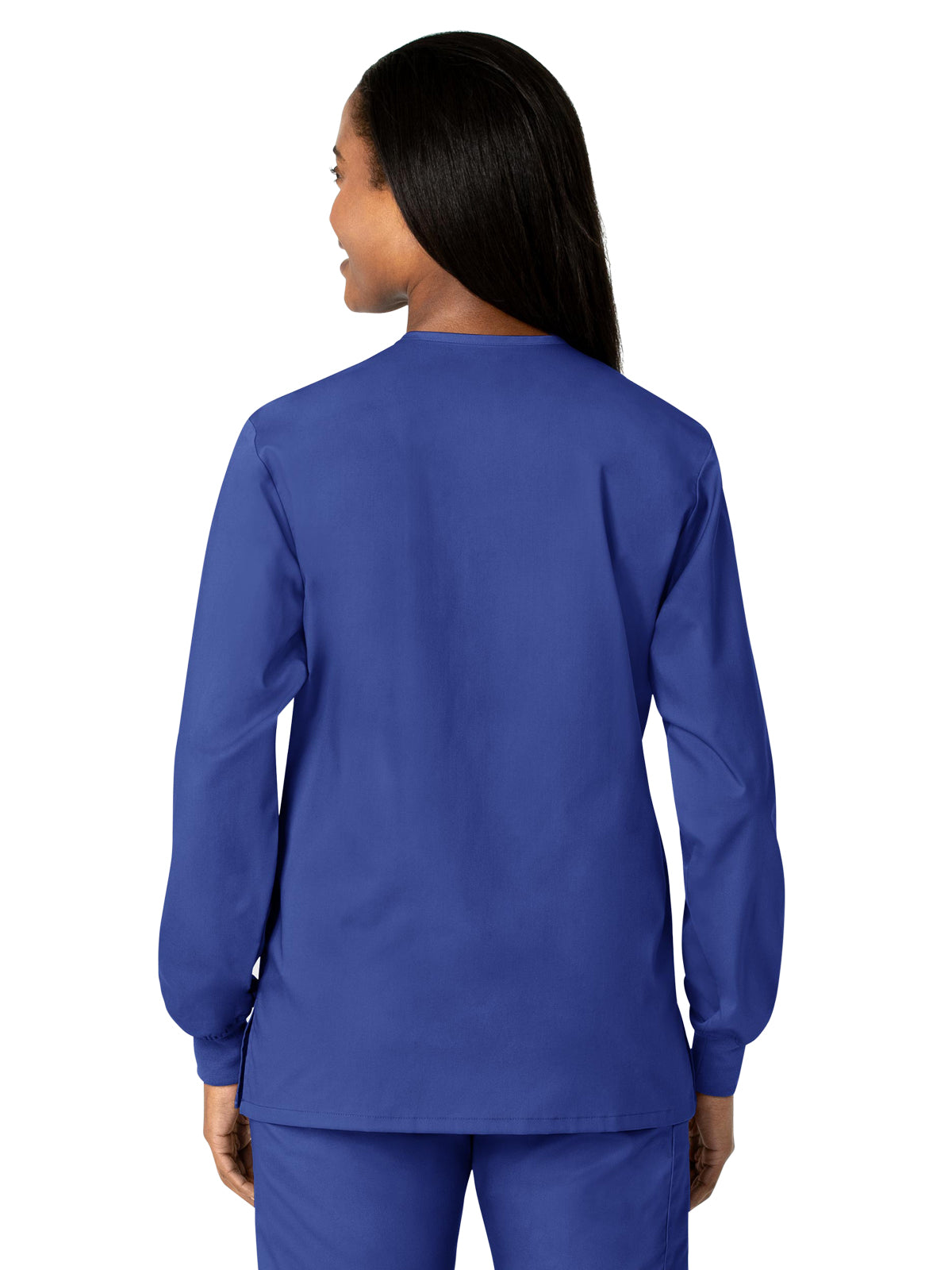 Unisex Five-Pocket Snap Front Scrub Jacket