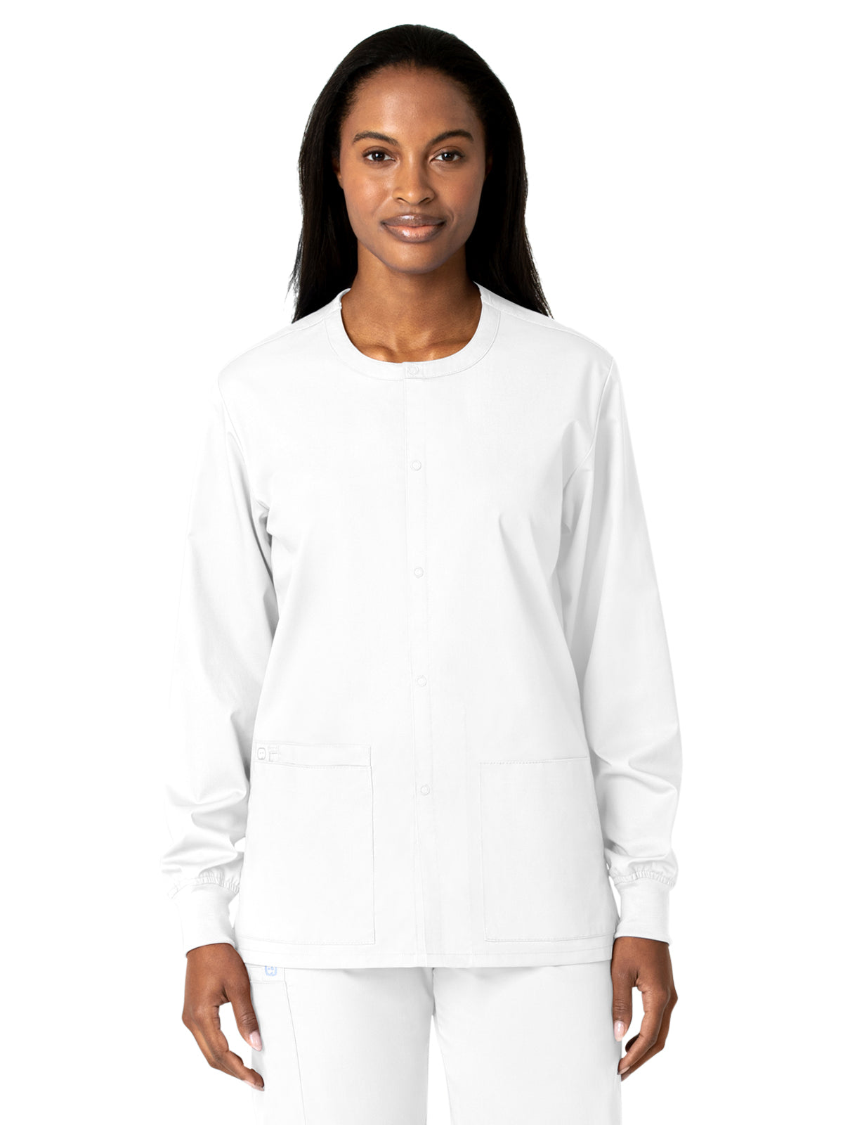 Unisex Five-Pocket Snap Front Jacket - 800 - White