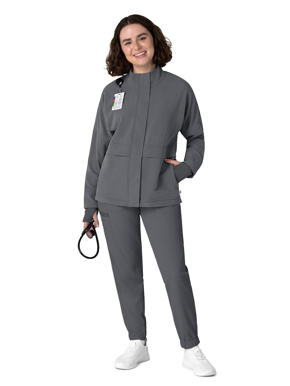 Women's Six-Pocket Packable Scrub Jacket