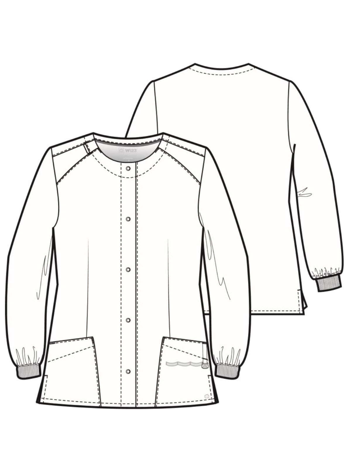 Women's Two-Pocket Crew Neck Scrub Jacket