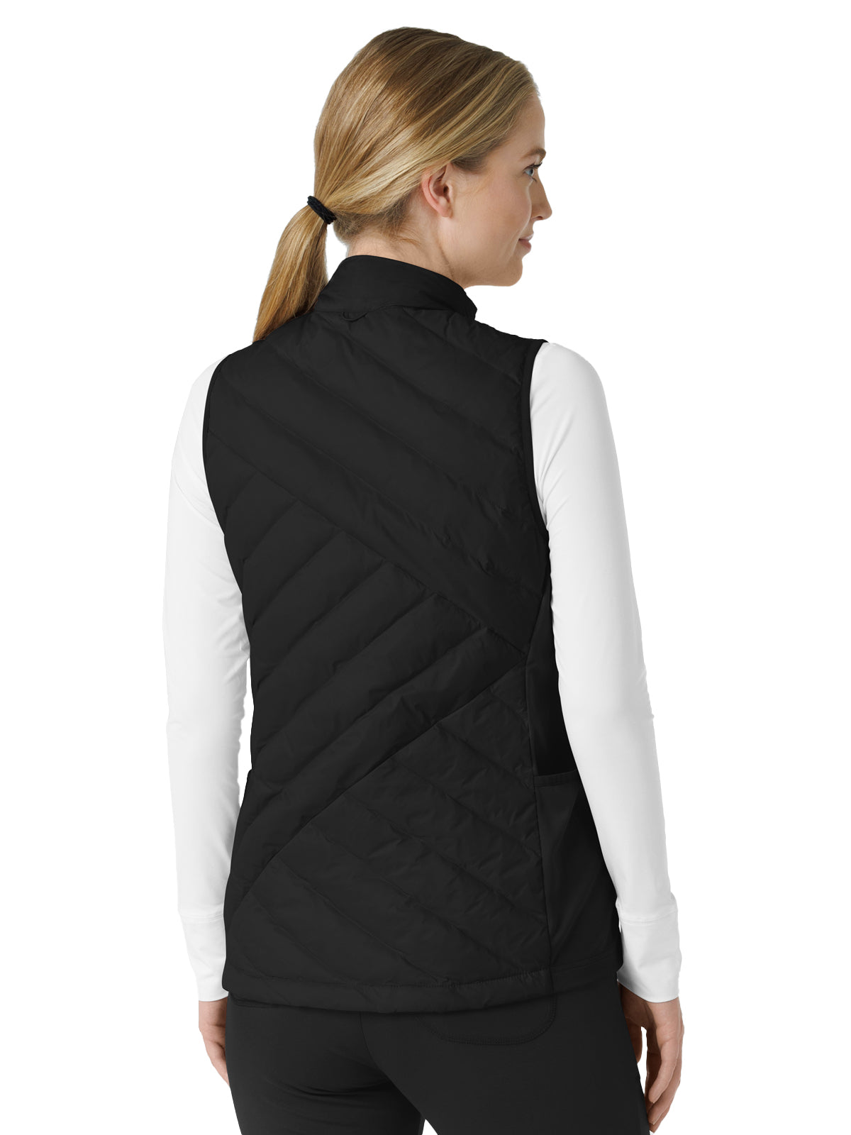 Women's Six-Pocket Quilted Scrub Vest