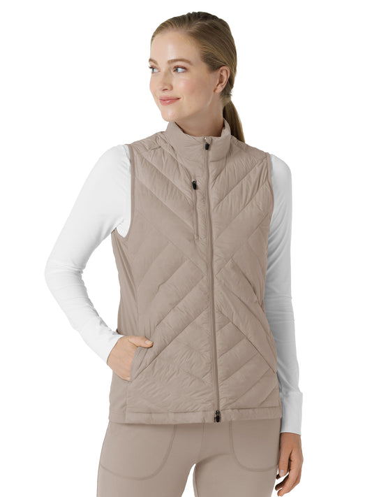 Women's Six-Pocket Quilted Scrub Vest