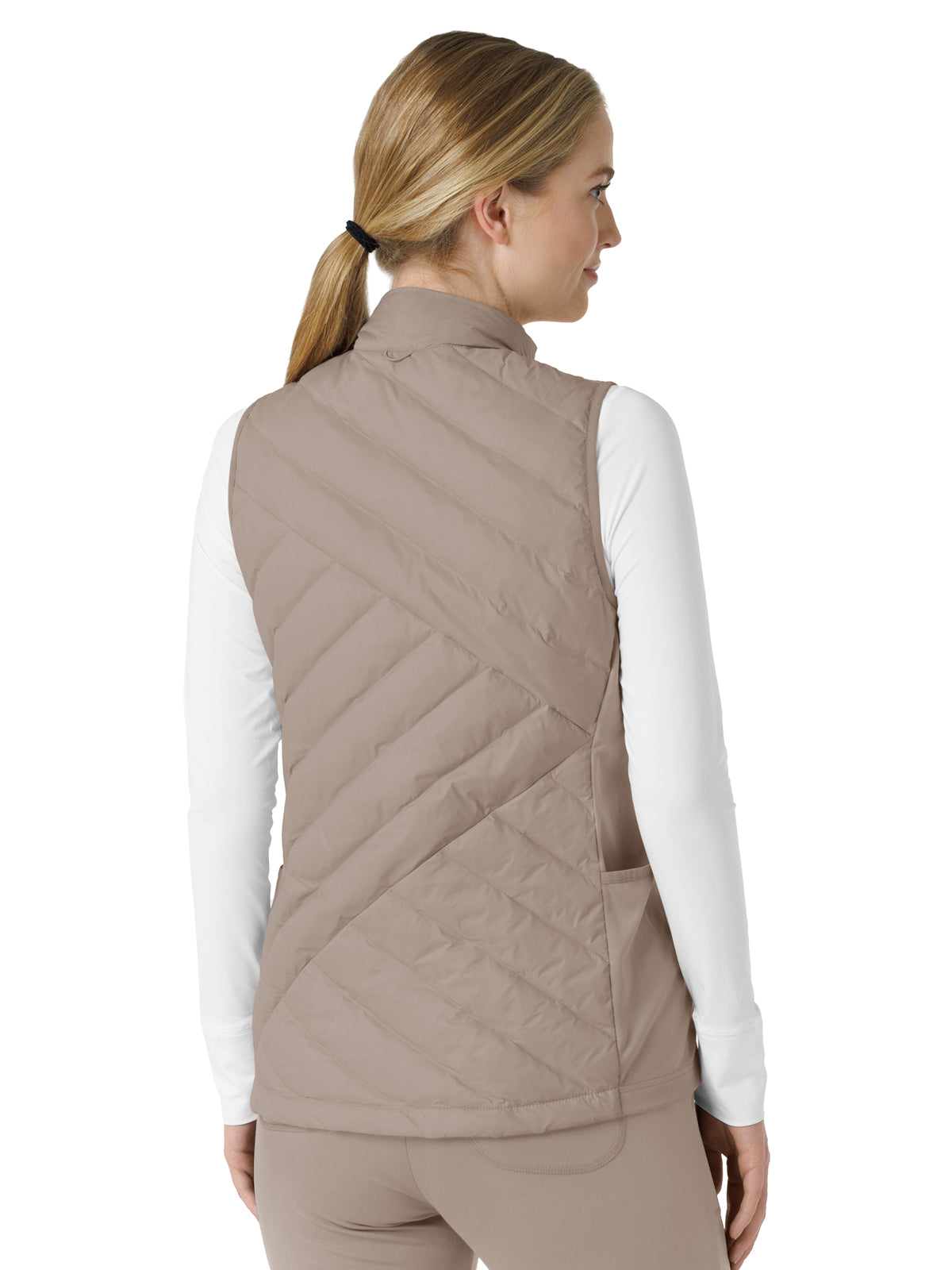 Women's Six-Pocket Quilted Scrub Vest