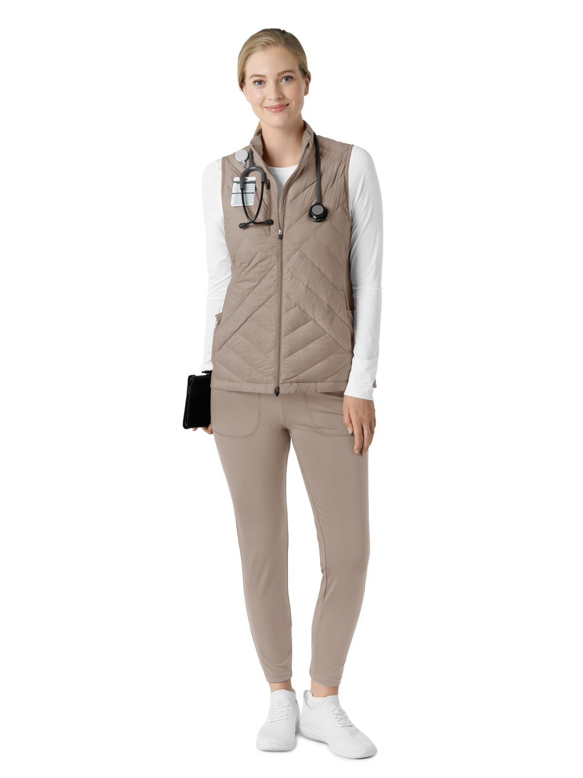 Women's Six-Pocket Quilted Scrub Vest