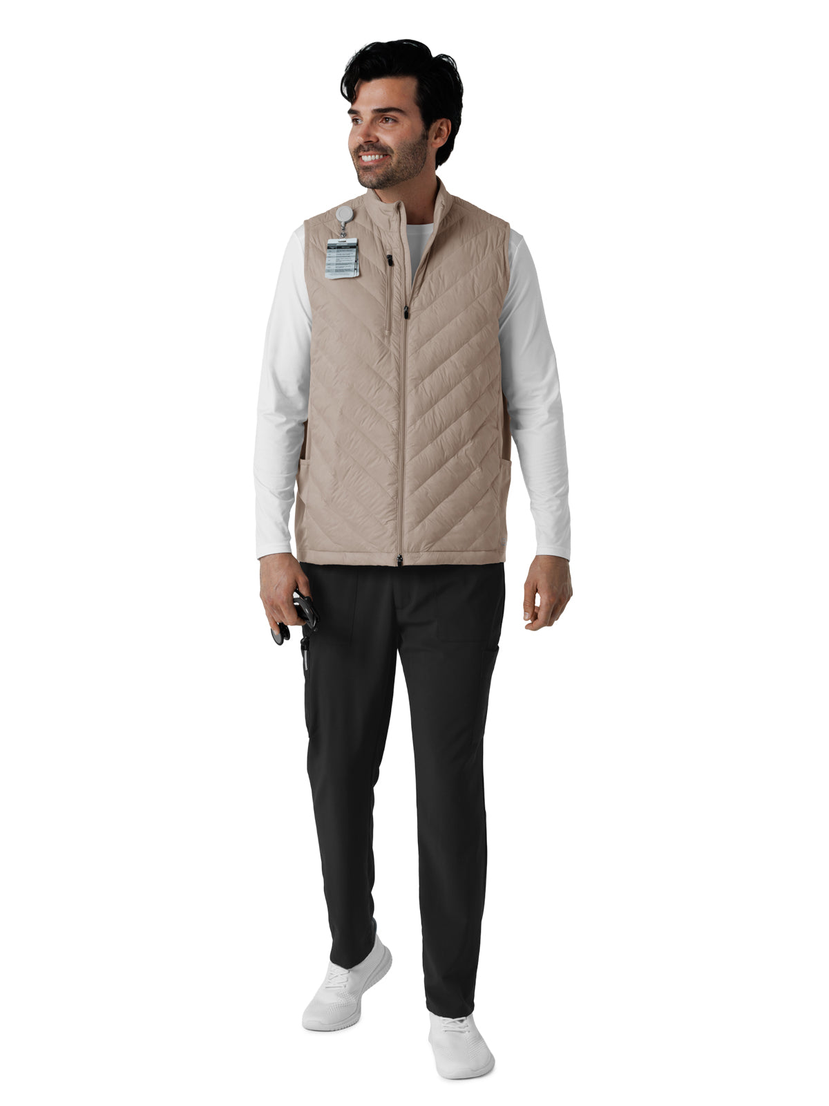 Men's Six-Pocket Quilted Scrub Vest