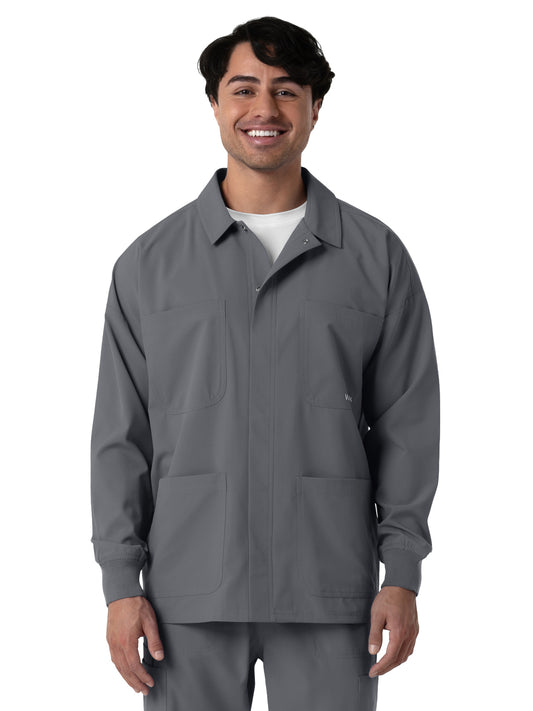Men’s Four-Pocket Scrub Shirt Jacket - 8380 - Pewter