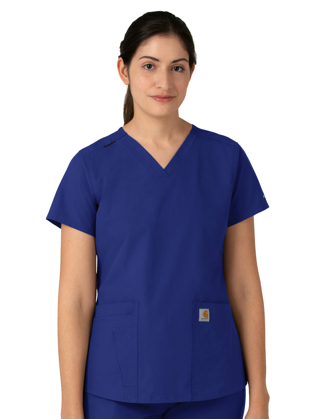 Women's Five-Pocket Modern Fit V-Neck Top - C12113 - Galaxy Blue