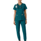 Women's Four-Pocket V-Neck Knit Panel Scrub Top