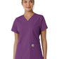 Women's Four-Pocket V-Neck Knit Panel Scrub Top