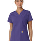 Women's Four-Pocket V-Neck Knit Panel Scrub Top