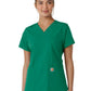 Women's Four-Pocket V-Neck Knit Panel Scrub Top