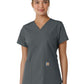 Women's Four-Pocket V-Neck Knit Panel Scrub Top