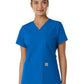 Women's Four-Pocket V-Neck Knit Panel Scrub Top