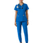 Women's Four-Pocket V-Neck Knit Panel Scrub Top