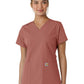 Women's Four-Pocket V-Neck Knit Panel Scrub Top