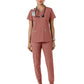 Women's Four-Pocket V-Neck Knit Panel Scrub Top