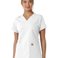 Women's Four-Pocket V-Neck Knit Panel Scrub Top