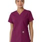 Women's Four-Pocket V-Neck Knit Panel Scrub Top