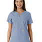 Women's Notch Neck Tunic Knit Panel Scrub Top