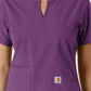 Women's Notch Neck Tunic Knit Panel Scrub Top